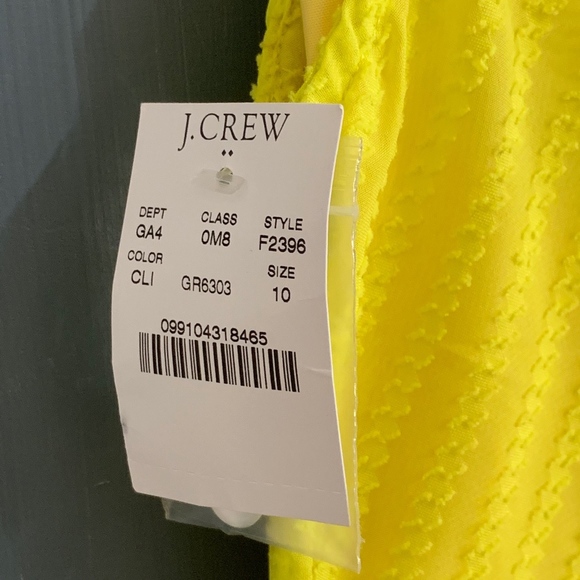 NWT J. Crew Yellow Zig-Zag Print Chiffon Dress - Picture 7 of 7